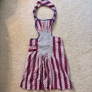 Vintage Floral Striped Apron